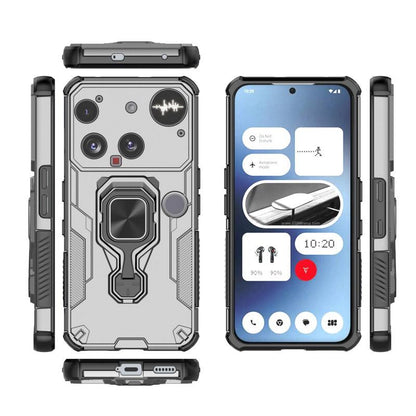 Nothing Phone 3 PU Leather Wallet Phone Case with Metal Kickstand, Card Holder, Cash Pocket, Wrist Strap, Shockproof TPU Protective Cover & Screen Protector