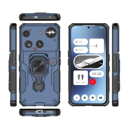 Nothing Phone 3 PU Leather Wallet Phone Case with Metal Kickstand, Card Holder, Cash Pocket, Wrist Strap, Shockproof TPU Protective Cover & Screen Protector