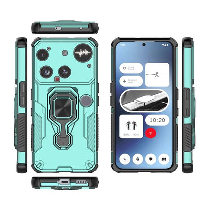 Nothing Phone 3 PU Leather Wallet Phone Case with Metal Kickstand, Card Holder, Cash Pocket, Wrist Strap, Shockproof TPU Protective Cover & Screen Protector