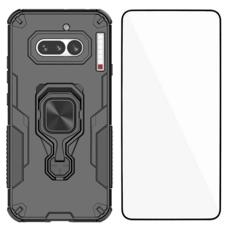 Nothing Phone 4a PU Leather Wallet Phone Case with Metal Kickstand, Card Holder, Cash Pocket, Wrist Strap, Shockproof TPU Protective Cover & Screen Protector
