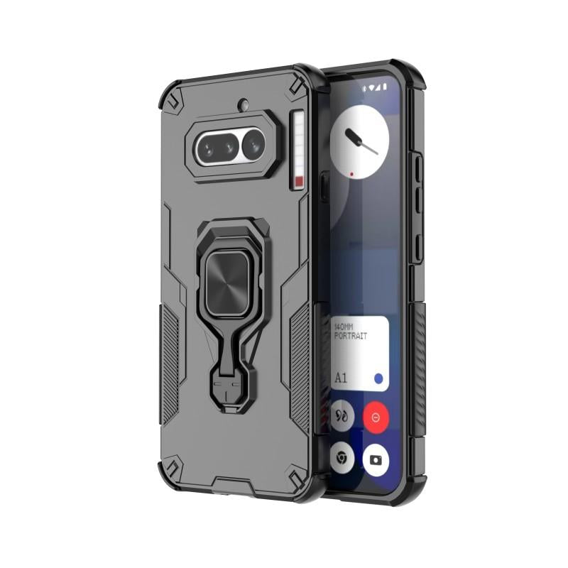 Nothing Phone 4a PU Leather Wallet Phone Case with Metal Kickstand, Card Holder, Cash Pocket, Wrist Strap, Shockproof TPU Protective Cover & Screen Protector
