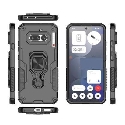 Nothing Phone 4a PU Leather Wallet Phone Case with Metal Kickstand, Card Holder, Cash Pocket, Wrist Strap, Shockproof TPU Protective Cover & Screen Protector