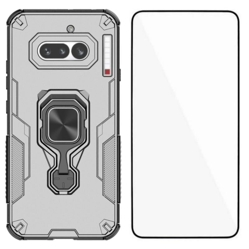 Nothing Phone 4a PU Leather Wallet Phone Case with Metal Kickstand, Card Holder, Cash Pocket, Wrist Strap, Shockproof TPU Protective Cover & Screen Protector