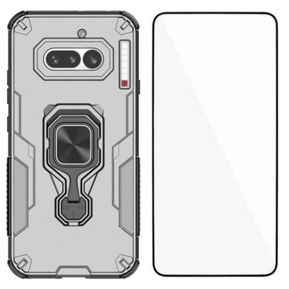 Nothing Phone 4a PU Leather Wallet Phone Case with Metal Kickstand, Card Holder, Cash Pocket, Wrist Strap, Shockproof TPU Protective Cover & Screen Protector