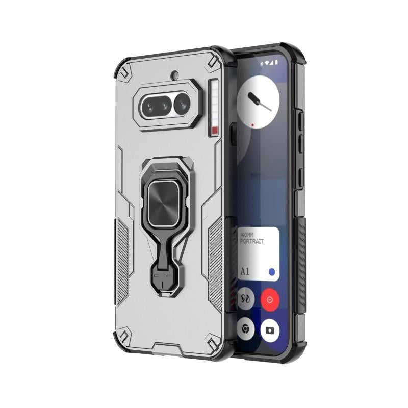 Nothing Phone 4a PU Leather Wallet Phone Case with Metal Kickstand, Card Holder, Cash Pocket, Wrist Strap, Shockproof TPU Protective Cover & Screen Protector