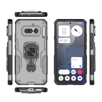 Nothing Phone 4a PU Leather Wallet Phone Case with Metal Kickstand, Card Holder, Cash Pocket, Wrist Strap, Shockproof TPU Protective Cover & Screen Protector