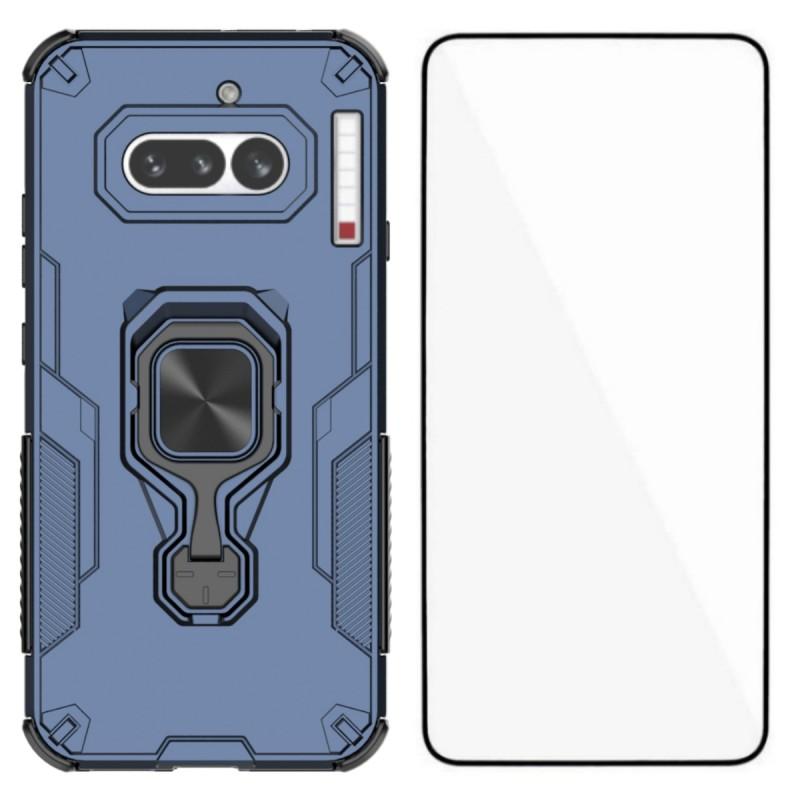Nothing Phone 4a PU Leather Wallet Phone Case with Metal Kickstand, Card Holder, Cash Pocket, Wrist Strap, Shockproof TPU Protective Cover & Screen Protector