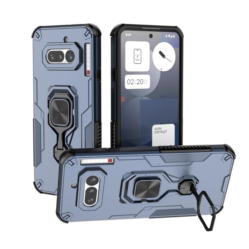 Nothing Phone 4a PU Leather Wallet Phone Case with Metal Kickstand, Card Holder, Cash Pocket, Wrist Strap, Shockproof TPU Protective Cover & Screen Protector