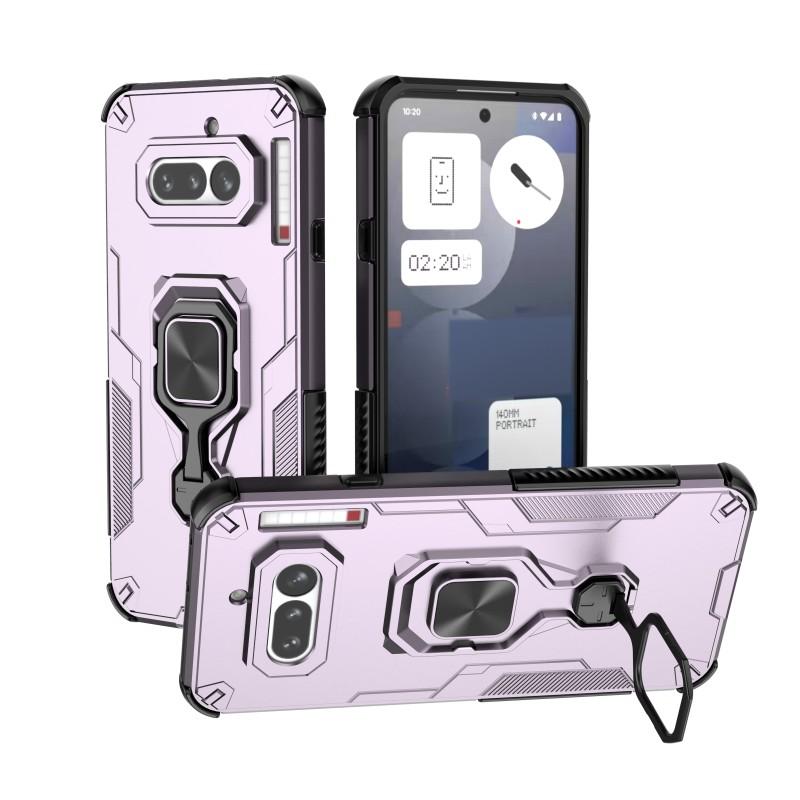 Nothing Phone 4a PU Leather Wallet Phone Case with Metal Kickstand, Card Holder, Cash Pocket, Wrist Strap, Shockproof TPU Protective Cover & Screen Protector