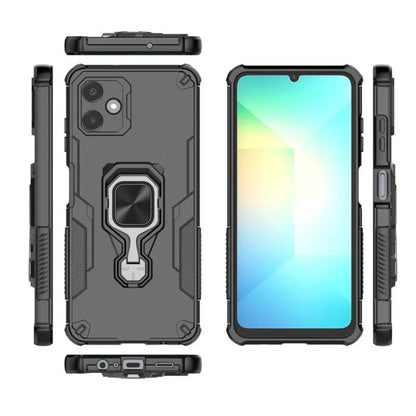 Samsung Galaxy A06 4G PU Leather Wallet Phone Case with Metal Kickstand, Card Holder, Cash Pocket, Wrist Strap, Shockproof TPU Protective Cover & Screen Protector
