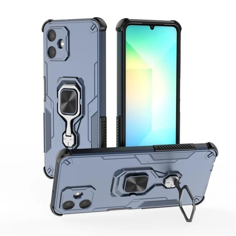 Samsung Galaxy A06 4G PU Leather Wallet Phone Case with Metal Kickstand, Card Holder, Cash Pocket, Wrist Strap, Shockproof TPU Protective Cover & Screen Protector