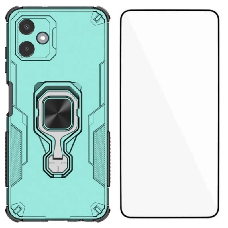 Samsung Galaxy A06 4G PU Leather Wallet Phone Case with Metal Kickstand, Card Holder, Cash Pocket, Wrist Strap, Shockproof TPU Protective Cover & Screen Protector