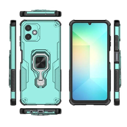 Samsung Galaxy A06 4G PU Leather Wallet Phone Case with Metal Kickstand, Card Holder, Cash Pocket, Wrist Strap, Shockproof TPU Protective Cover & Screen Protector