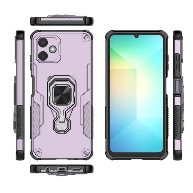 Samsung Galaxy A06 4G PU Leather Wallet Phone Case with Metal Kickstand, Card Holder, Cash Pocket, Wrist Strap, Shockproof TPU Protective Cover & Screen Protector