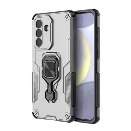 Samsung Galaxy A17 4G PU Leather Wallet Phone Case with Metal Kickstand, Card Holder, Cash Pocket, Wrist Strap, Shockproof TPU Protective Cover & Screen Protector