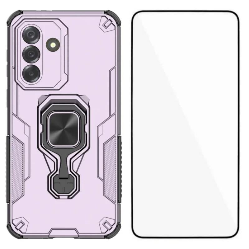 Samsung Galaxy A17 5G PU Leather Wallet Phone Case with Metal Kickstand, Card Holder, Cash Pocket, Wrist Strap, Shockproof TPU Protective Cover & Screen Protector
