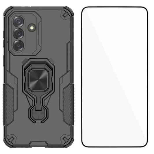 Samsung Galaxy A26 5G PU Leather Wallet Phone Case with Metal Kickstand, Card Holder, Cash Pocket, Wrist Strap, Shockproof TPU Protective Cover & Screen Protector