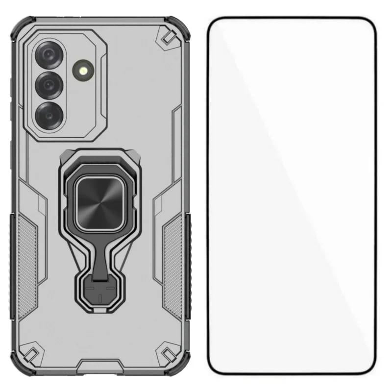 Samsung Galaxy A26 5G PU Leather Wallet Phone Case with Metal Kickstand, Card Holder, Cash Pocket, Wrist Strap, Shockproof TPU Protective Cover & Screen Protector