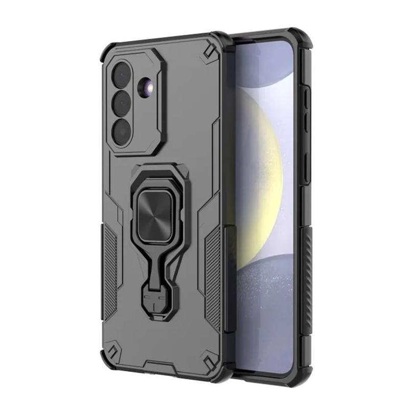 Samsung Galaxy A56 5G PU Leather Wallet Phone Case with Metal Kickstand, Card Holder, Cash Pocket, Wrist Strap, Shockproof TPU Protective Cover & Screen Protector