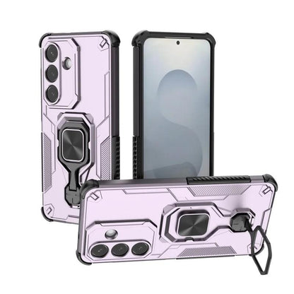 Samsung Galaxy A56 5G PU Leather Wallet Phone Case with Metal Kickstand, Card Holder, Cash Pocket, Wrist Strap, Shockproof TPU Protective Cover & Screen Protector
