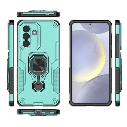 Samsung Galaxy A57 5G PU Leather Wallet Phone Case with Metal Kickstand, Card Holder, Cash Pocket, Wrist Strap, Shockproof TPU Protective Cover & Screen Protector