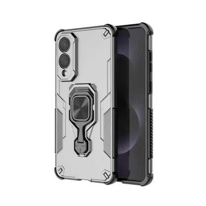 Samsung Galaxy S25 Edge 5G PU Leather Wallet Phone Case with Metal Kickstand, Card Holder, Cash Pocket, Wrist Strap, Shockproof TPU Protective Cover & Screen Protector