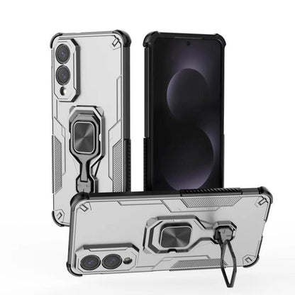 Samsung Galaxy S25 Edge 5G PU Leather Wallet Phone Case with Metal Kickstand, Card Holder, Cash Pocket, Wrist Strap, Shockproof TPU Protective Cover & Screen Protector