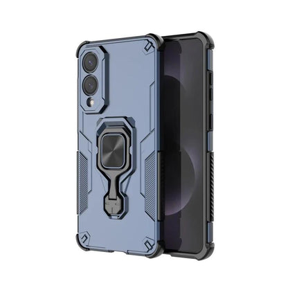 Samsung Galaxy S25 Edge 5G PU Leather Wallet Phone Case with Metal Kickstand, Card Holder, Cash Pocket, Wrist Strap, Shockproof TPU Protective Cover & Screen Protector