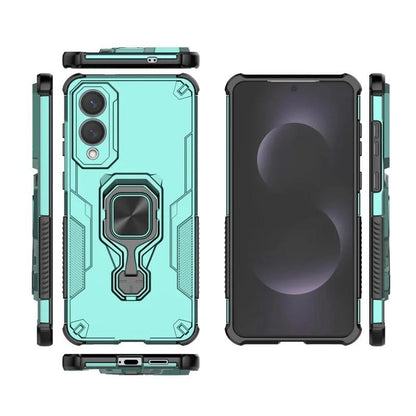 Samsung Galaxy S25 Edge 5G PU Leather Wallet Phone Case with Metal Kickstand, Card Holder, Cash Pocket, Wrist Strap, Shockproof TPU Protective Cover & Screen Protector