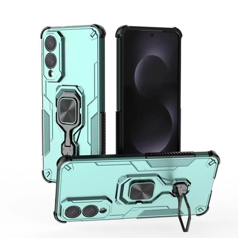 Samsung Galaxy S25 Edge 5G PU Leather Wallet Phone Case with Metal Kickstand, Card Holder, Cash Pocket, Wrist Strap, Shockproof TPU Protective Cover & Screen Protector