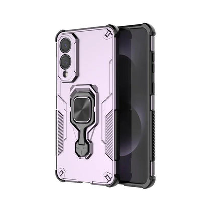 Samsung Galaxy S25 Edge 5G PU Leather Wallet Phone Case with Metal Kickstand, Card Holder, Cash Pocket, Wrist Strap, Shockproof TPU Protective Cover & Screen Protector