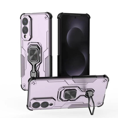 Samsung Galaxy S25 Edge 5G PU Leather Wallet Phone Case with Metal Kickstand, Card Holder, Cash Pocket, Wrist Strap, Shockproof TPU Protective Cover & Screen Protector