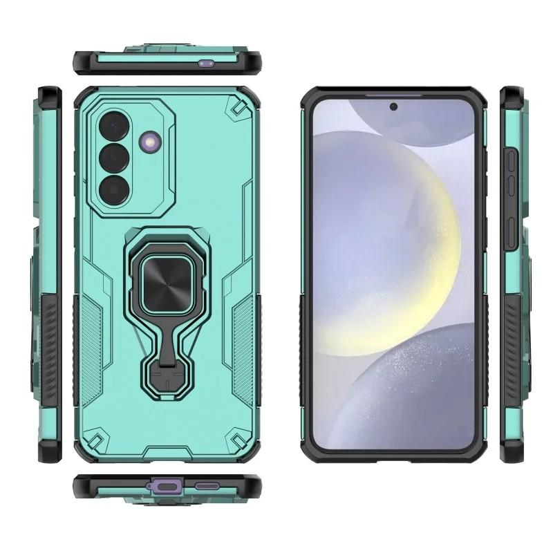 Samsung Galaxy S25 FE 5G PU Leather Wallet Phone Case with Metal Kickstand, Card Holder, Cash Pocket, Wrist Strap, Shockproof TPU Protective Cover & Screen Protector