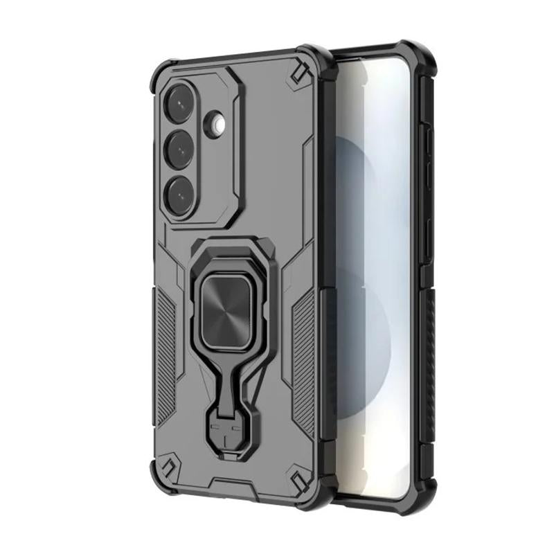 Samsung Galaxy S26 5G PU Leather Wallet Phone Case with Metal Kickstand, Card Holder, Cash Pocket, Wrist Strap, Shockproof TPU Protective Cover & Screen Protector