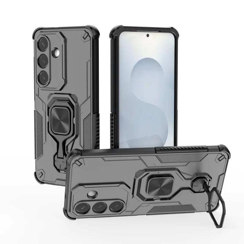 Samsung Galaxy S26 5G PU Leather Wallet Phone Case with Metal Kickstand, Card Holder, Cash Pocket, Wrist Strap, Shockproof TPU Protective Cover & Screen Protector