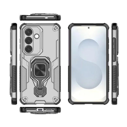 Samsung Galaxy S26 5G PU Leather Wallet Phone Case with Metal Kickstand, Card Holder, Cash Pocket, Wrist Strap, Shockproof TPU Protective Cover & Screen Protector