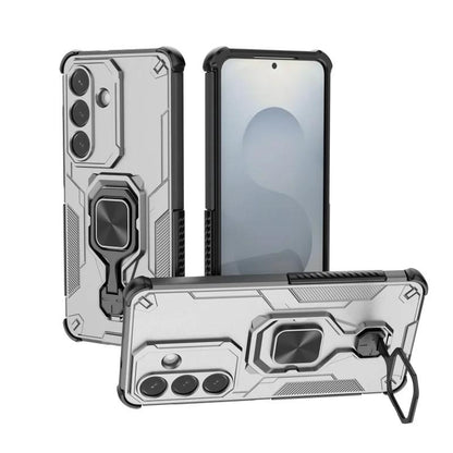 Samsung Galaxy S26 5G PU Leather Wallet Phone Case with Metal Kickstand, Card Holder, Cash Pocket, Wrist Strap, Shockproof TPU Protective Cover & Screen Protector