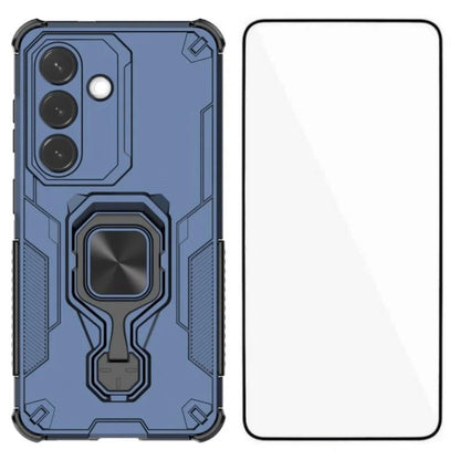 Samsung Galaxy S26 5G PU Leather Wallet Phone Case with Metal Kickstand, Card Holder, Cash Pocket, Wrist Strap, Shockproof TPU Protective Cover & Screen Protector
