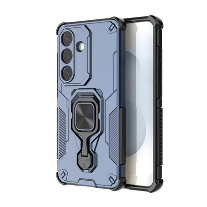 Samsung Galaxy S26 5G PU Leather Wallet Phone Case with Metal Kickstand, Card Holder, Cash Pocket, Wrist Strap, Shockproof TPU Protective Cover & Screen Protector