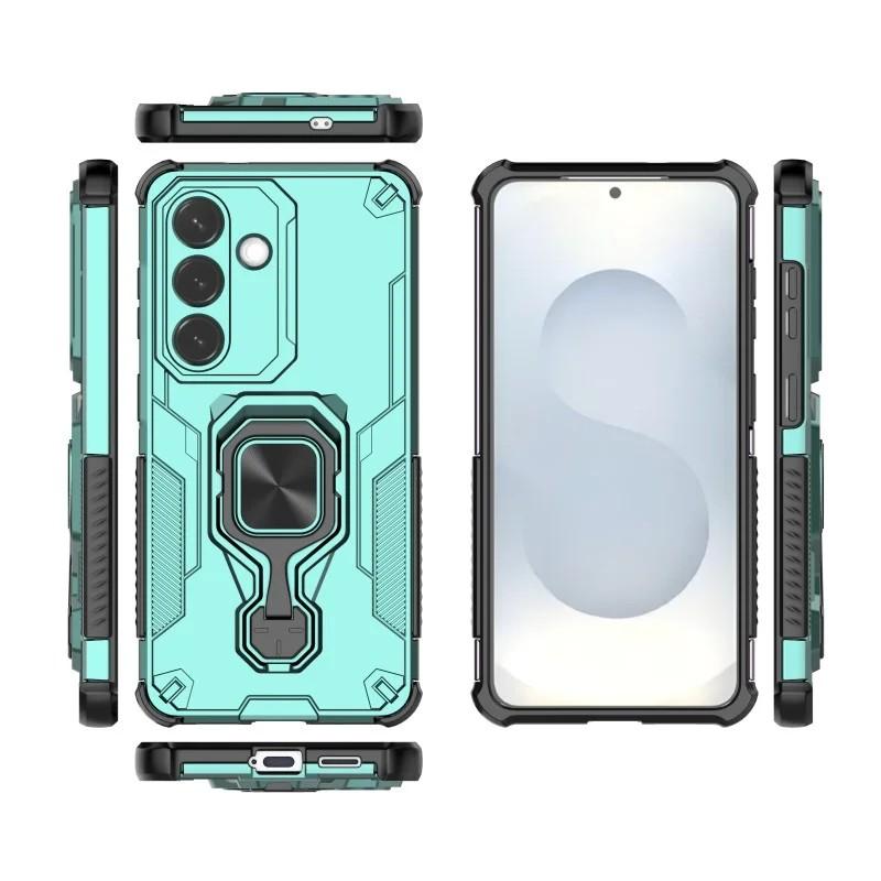 Samsung Galaxy S26 5G PU Leather Wallet Phone Case with Metal Kickstand, Card Holder, Cash Pocket, Wrist Strap, Shockproof TPU Protective Cover & Screen Protector