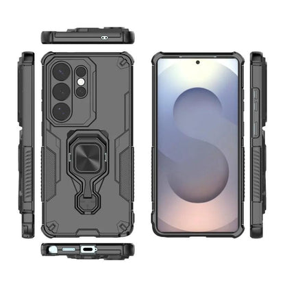 Samsung Galaxy S26 Ultra 5G PU Leather Wallet Phone Case with Metal Kickstand, Card Holder, Cash Pocket, Wrist Strap, Shockproof TPU Protective Cover & Screen Protector