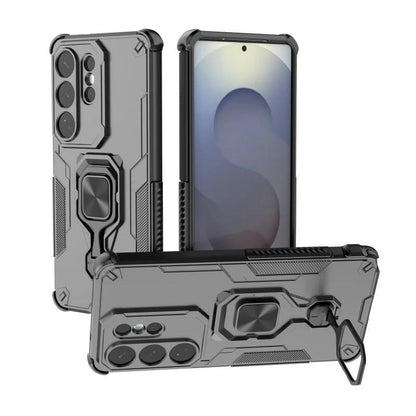 Samsung Galaxy S26 Ultra 5G PU Leather Wallet Phone Case with Metal Kickstand, Card Holder, Cash Pocket, Wrist Strap, Shockproof TPU Protective Cover & Screen Protector