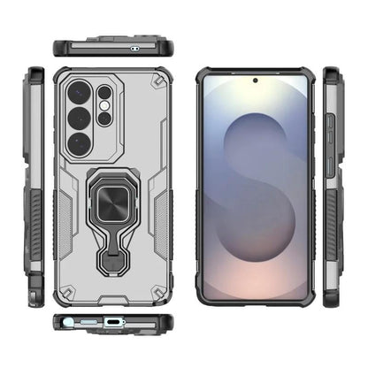 Samsung Galaxy S26 Ultra 5G PU Leather Wallet Phone Case with Metal Kickstand, Card Holder, Cash Pocket, Wrist Strap, Shockproof TPU Protective Cover & Screen Protector