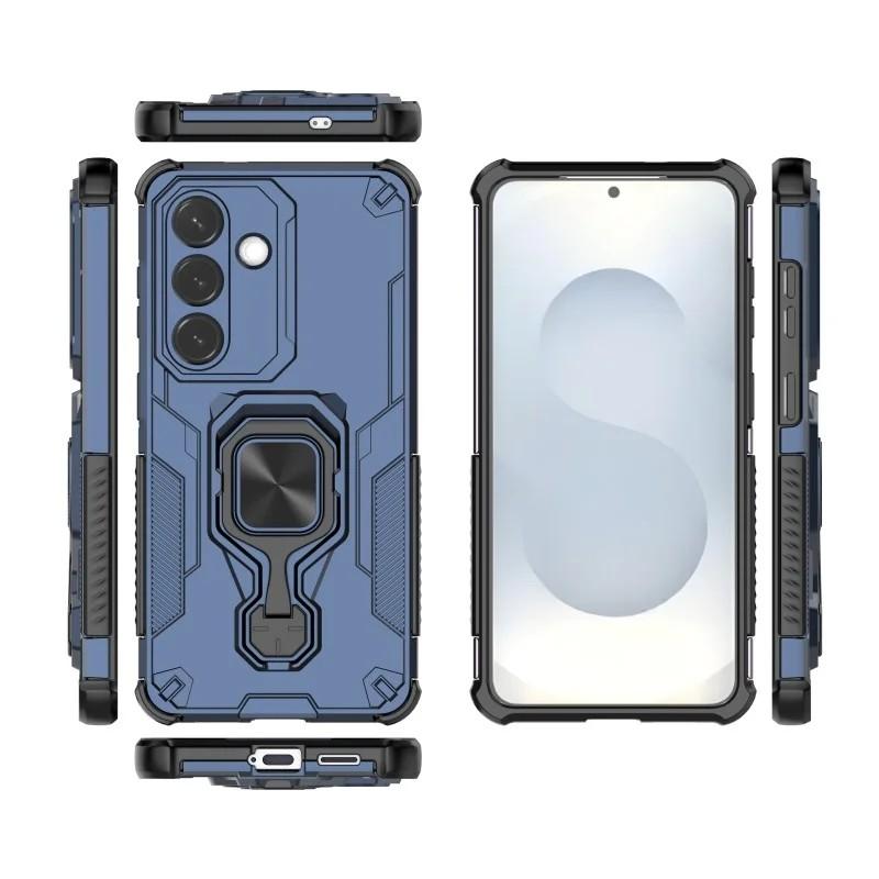 Samsung Galaxy S26+ 5G PU Leather Wallet Phone Case with Metal Kickstand, Card Holder, Cash Pocket, Wrist Strap, Shockproof TPU Protective Cover & Screen Protector