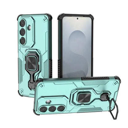 Samsung Galaxy S26+ 5G PU Leather Wallet Phone Case with Metal Kickstand, Card Holder, Cash Pocket, Wrist Strap, Shockproof TPU Protective Cover & Screen Protector