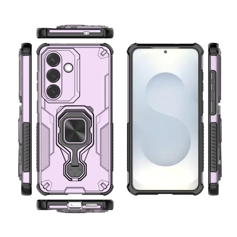 Samsung Galaxy S26+ 5G PU Leather Wallet Phone Case with Metal Kickstand, Card Holder, Cash Pocket, Wrist Strap, Shockproof TPU Protective Cover & Screen Protector