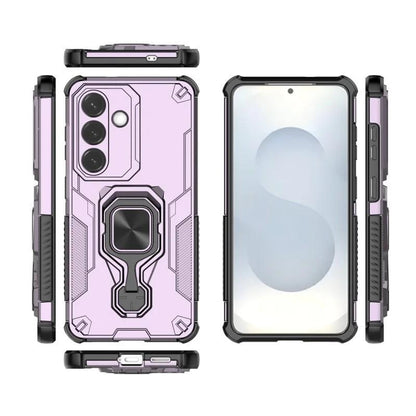 Samsung Galaxy S26+ 5G PU Leather Wallet Phone Case with Metal Kickstand, Card Holder, Cash Pocket, Wrist Strap, Shockproof TPU Protective Cover & Screen Protector