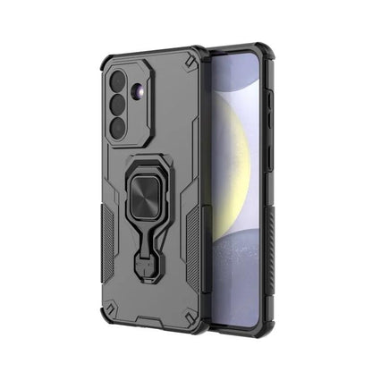 Samsung Galaxy A27 5G PU Leather Wallet Phone Case with Metal Kickstand, Card Holder, Cash Pocket, Wrist Strap, Shockproof TPU Protective Cover & Screen Protector