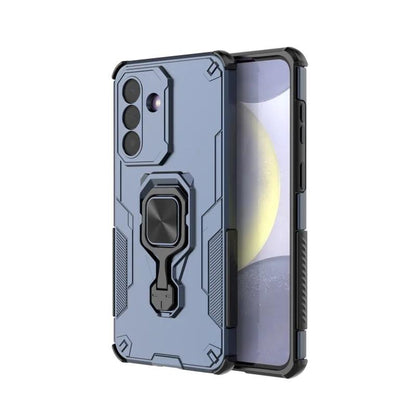 Samsung Galaxy A27 5G PU Leather Wallet Phone Case with Metal Kickstand, Card Holder, Cash Pocket, Wrist Strap, Shockproof TPU Protective Cover & Screen Protector