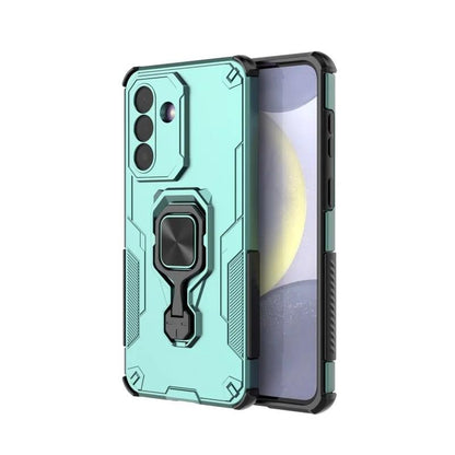 Samsung Galaxy A27 5G PU Leather Wallet Phone Case with Metal Kickstand, Card Holder, Cash Pocket, Wrist Strap, Shockproof TPU Protective Cover & Screen Protector